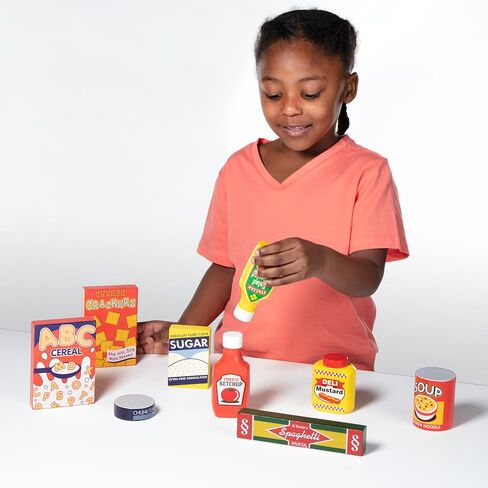 Melissa & Doug Wooden Pantry Products Play Food Set (9 pcs) - Pretend Play Kitchen Accessories, Wooden Play Grocery Sets For Kids Ages 3+ in Saudi Arabia
