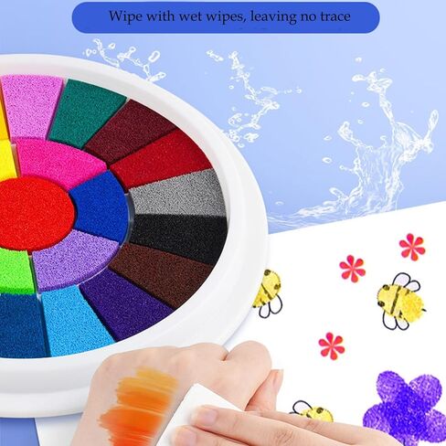 مجموعة طلاء اصابع قابلة للغسل للاطفال، مجموعة رسم اصابع مضحكة مكونة من 36 لون مع كتاب للاطفال الصغار، العاب رسم الاصابع للاطفال in Kuwait