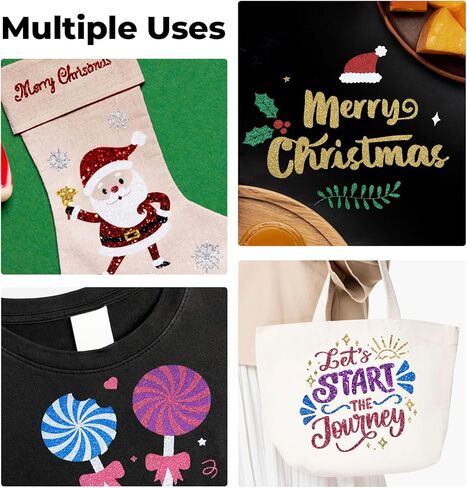 Glitter Heat Transfer Vinyl Bundle, 30 Pack 12"x 10" Glitter HTV Vinyl Sheets, 15 Assorted Color Glitter Iron On Vinyl for T Shirts, Easy to Cut Glitter Vinyl for Heat Transfer, HTV Vinyl for Cricut in Kuwait