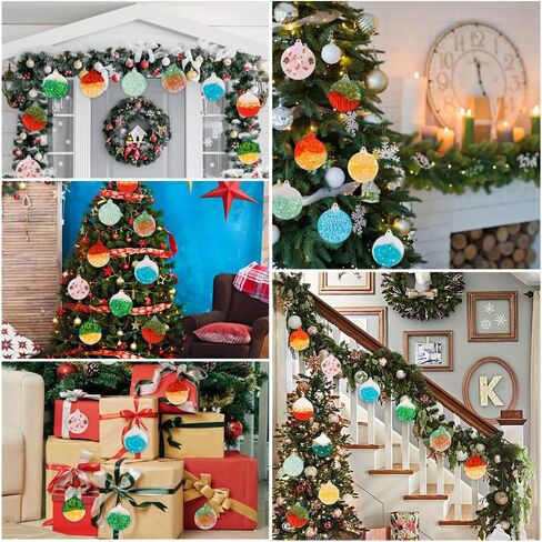 Vellibring 12pcs Christmas Resin Molds Silicone, Epoxy Resin Molds Blue Round Shape Resin Molds Christmas Resin Ornament Molds for Christmas Tree Decorations DIY Craft Keychain Pendant Making in Saudi Arabia