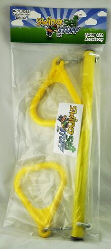 شريط أرجوحة Swing Set Stuff Trapeze مع حلقات وسلسلة مطلية (أصفر) مع ملصق شعار SSS in Saudi Arabia