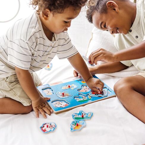 Melissa & Doug Disney Mickey Mouse and Friends Vehicles Sound Puzzle (8 pcs) - Mickey Mouse Toddler Toys, Wooden Sound Puzzles For Toddlers Ages 2+ in Saudi Arabia