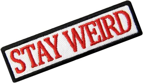 EmbTao Stay Weird Patch شارة مطرزة مزينة بخطاف وحلقة شعار in Kuwait