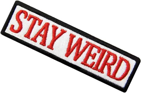 EmbTao Stay Weird Patch شارة مطرزة مزينة بخطاف وحلقة شعار in Kuwait