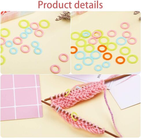 LUNARM Stitch Markers 220pcs Crochet Knitting Stitch Marker Rings S/M/L in Kuwait