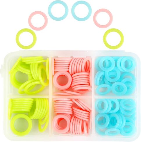 LUNARM Stitch Markers 220pcs Crochet Knitting Stitch Marker Rings S/M/L in Kuwait