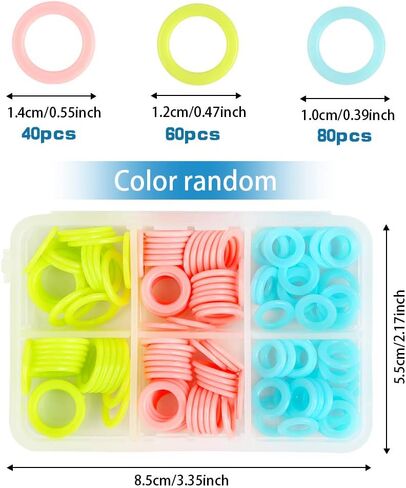 LUNARM Stitch Markers 220pcs Crochet Knitting Stitch Marker Rings S/M/L in Kuwait
