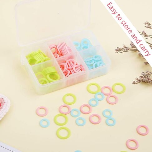 LUNARM Stitch Markers 220pcs Crochet Knitting Stitch Marker Rings S/M/L in Kuwait
