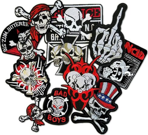 Dark Embroidered Applique Iron On Patches for Backpacks, Rock Band Patches for Jackets, Cool Sew Patch for Clothing, Jeans, Hats, DIY Accessories (Dark1 15 Pcs) in Kuwait