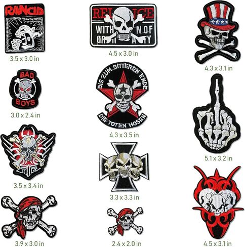 Dark Embroidered Applique Iron On Patches for Backpacks, Rock Band Patches for Jackets, Cool Sew Patch for Clothing, Jeans, Hats, DIY Accessories (Dark1 15 Pcs) in Kuwait