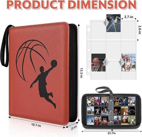 Mlikero 720 Pockets Football Card Binder, Sports Card Binder with Card Display Design, Premium Card Ablums with Sports Pattern Wristband Fit for Football Cards 2025 in Kuwait