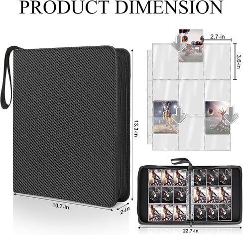 Mlikero 720 Pockets Football Card Binder, Sports Card Binder with Card Display Design, Premium Card Ablums with Sports Pattern Wristband Fit for Football Cards 2025 in Kuwait