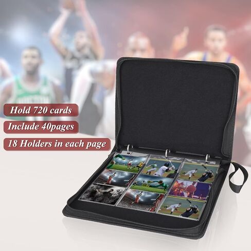 Mlikero 720 Pockets Football Card Binder, Sports Card Binder with Card Display Design, Premium Card Ablums with Sports Pattern Wristband Fit for Football Cards 2025 in Kuwait
