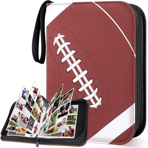 Mlikero 720 Pockets Football Card Binder, Sports Card Binder with Card Display Design, Premium Card Ablums with Sports Pattern Wristband Fit for Football Cards 2025 in Kuwait
