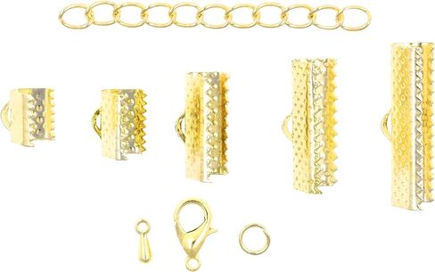 Mandala Crafts Gold Tone Assorted Fold Over Ribbon Clamps, 1000 PCs in Kuwait