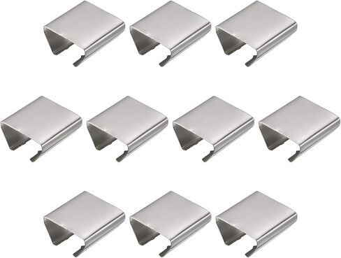 uxcell Fold Over Crimp End Caps, 80Pcs 20 x 20mm Ribbon End Clasp Tips Clamp Cord Ends for Jewelry DIY Craft Making, White Nickel in Kuwait