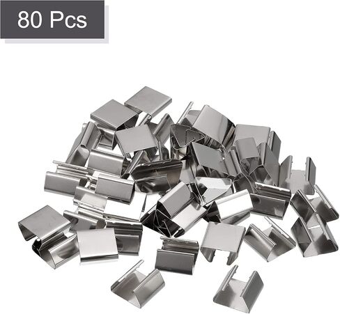 uxcell Fold Over Crimp End Caps, 80Pcs 20 x 20mm Ribbon End Clasp Tips Clamp Cord Ends for Jewelry DIY Craft Making, White Nickel in Kuwait