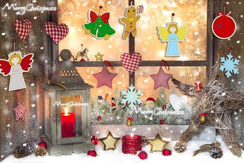 Artmag 50pcs Christmas Unfinished Wood Wooden DIY Ornaments Blank Round Wood Discs for Kids Crafts Centerpieces Holiday Hanging Decor Decorations in Kuwait