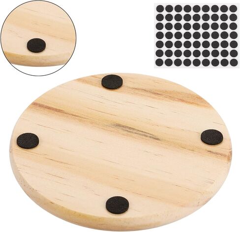 12 قطعة من قواعد الأكواب الخشبية غير المكتملة، قواعد أكواب خشبية فارغة من GOH DODD مقاس 4 بوصات لنماذج معمارية DIY ورسم ونقش الخشب وحرق الخشب ومنشار التمرير بالليزر in Kuwait