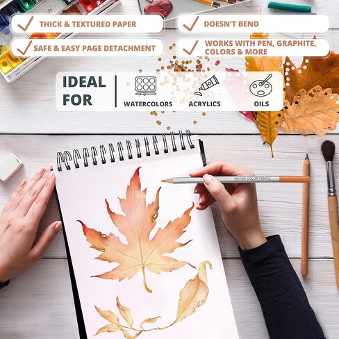 Bellofy Multimedia Sketchbook 100 Sheets | Mixed Media Paper for Drawing & Painting | Drawing Paper for Artists, Beginners & Kids | Sketchbook Mixed Media for Acrylic, Watercolor, Graphite & More in Kuwait