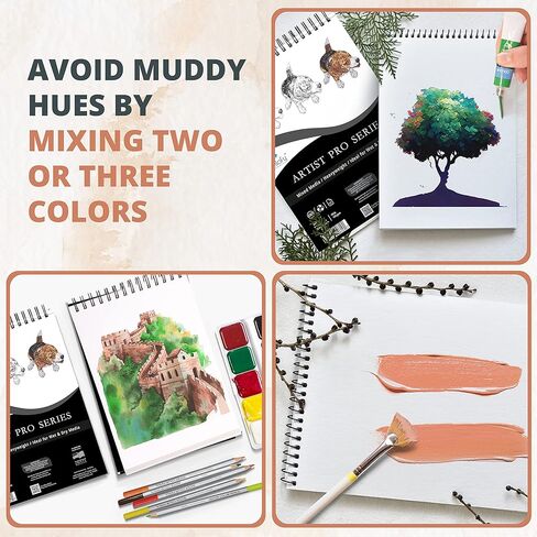 Bellofy Multimedia Sketchbook 100 Sheets | Mixed Media Paper for Drawing & Painting | Drawing Paper for Artists, Beginners & Kids | Sketchbook Mixed Media for Acrylic, Watercolor, Graphite & More in Kuwait