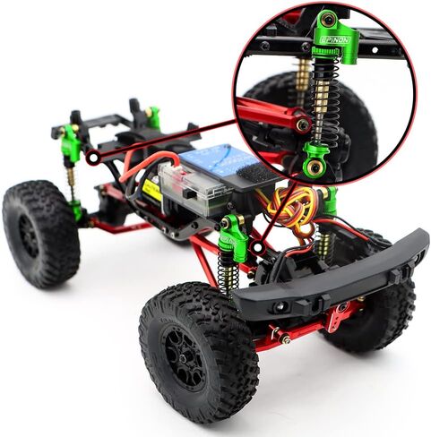 43mm Aluminum Front & Rear Shocks for 1/24 Axial SCX24 Bronco/JLU CRC/Deadbolt/Gladiator /C10 Upgrade Parts (4PCS Black) in Kuwait