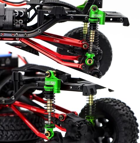 43mm Aluminum Front & Rear Shocks for 1/24 Axial SCX24 Bronco/JLU CRC/Deadbolt/Gladiator /C10 Upgrade Parts (4PCS Black) in Kuwait