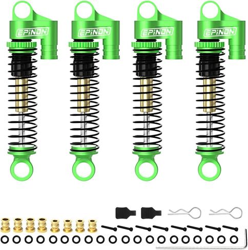 43mm Aluminum Front & Rear Shocks for 1/24 Axial SCX24 Bronco/JLU CRC/Deadbolt/Gladiator /C10 Upgrade Parts (4PCS Black) in Kuwait