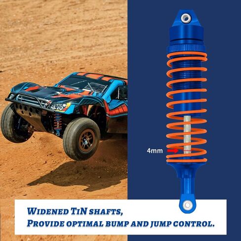 4 قطع من OGRC جميع أجزاء ترقية الصدمات الأمامية والخلفية من الألومنيوم لشاحنة Traxxas Slash 2WD Slash 4x4 4WD Rustler Stampede Hoss 1/10 RC، استبدل 5864 (رمادي تيتانيوم) in Kuwait