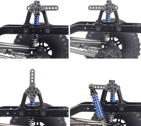 4Pcs Metal CNC RC Car Shock Absorber Mount Adjust Height Angle Stand for Axial SCX10 90046 D90 D110 SCX10III RC Crawler (Black) in Kuwait