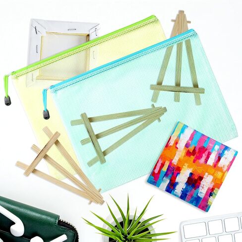 Mini Canvases Panels for Painting with Mini Easel,12 Set Small Art Canvases Sets for Kids Painting Acrylic Pouring Oil Water Color Craft Supply (4 x 4 Inch) in Kuwait