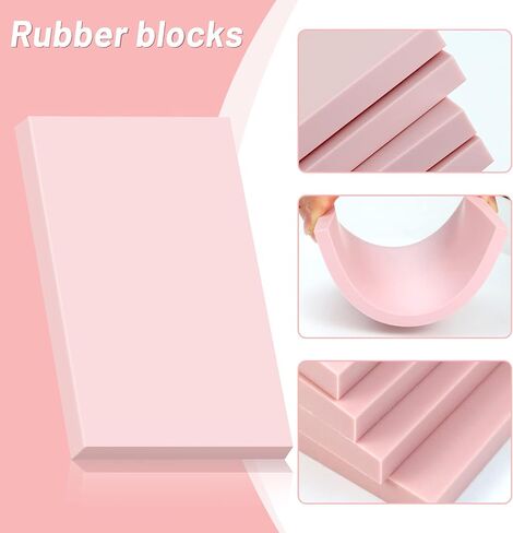 يوبلاما 8 قطع من مكعبات مشمع مطاطية باللون الزهري لنحت الطوابع والحرف المطاطية الناعمة in Kuwait