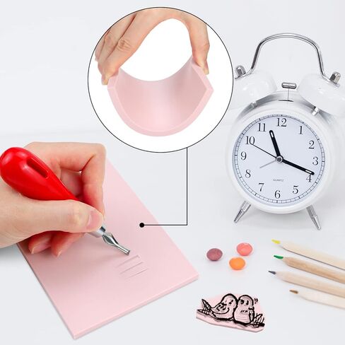 يوبلاما 8 قطع من مكعبات مشمع مطاطية باللون الزهري لنحت الطوابع والحرف المطاطية الناعمة in Kuwait