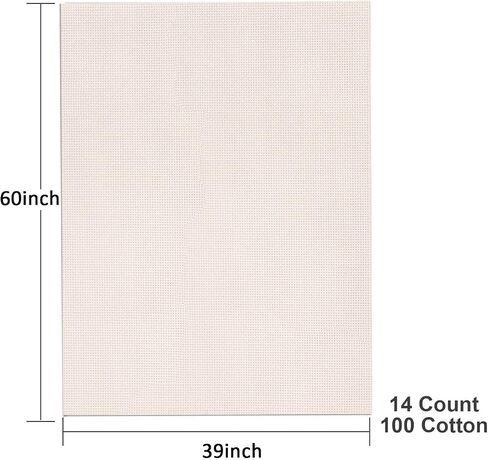 Aida Cloth 14 Count Cross Stitch Fabric,60×39inch (Rice) in Saudi Arabia