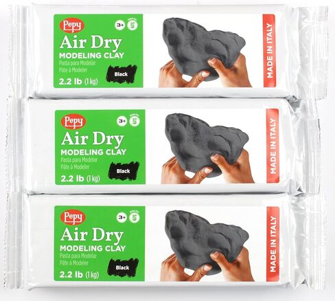 Pepy Premium European Air Dry Modeling Clay White 2.2 رطل، سهل الاستخدام تصلب الهواء والطين غير الملطخ للفصول الدراسية والنحت والمشروعات اليدوية من مونتيسوري in Kuwait