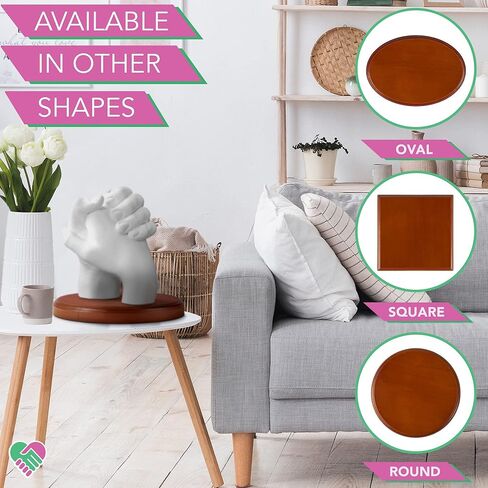 لونا بين قاعدة خشبية مستديرة - قاعدة منحوتة مصبوبة يدويًا لمجموعة الصب اليدوي لونا بين - شاشة تذكارية خشبية صلبة مستديرة مقاس 6 انش بلمسة نهائية شبه لامعة in Kuwait