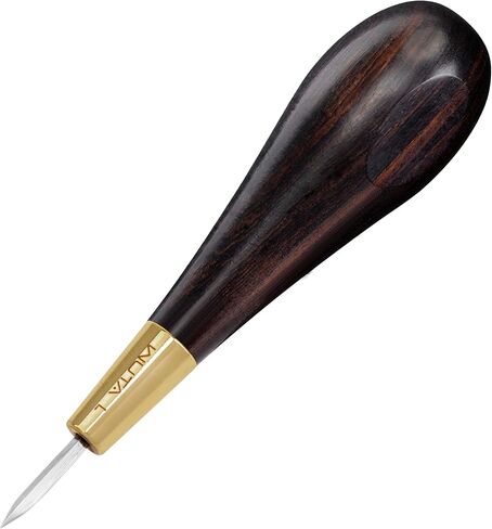 WUTA Leather Craft Diamond Awl Shape Stitching Awl Ebony Blackwood Handle Sewing Awl Kits Handmade Sewing Tools DIY Stitcher Taper,4mm 1pcs in Kuwait