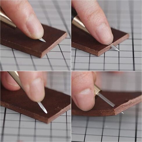 WUTA Leather Craft Diamond Awl Shape Stitching Awl Ebony Blackwood Handle Sewing Awl Kits Handmade Sewing Tools DIY Stitcher Taper,4mm 1pcs in Kuwait