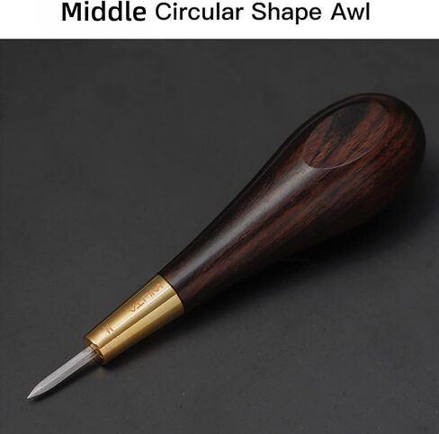 WUTA Leather Craft Diamond Awl Shape Stitching Awl Ebony Blackwood Handle Sewing Awl Kits Handmade Sewing Tools DIY Stitcher Taper,4mm 1pcs in Kuwait