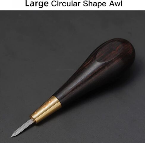 WUTA Leather Craft Diamond Awl Shape Stitching Awl Ebony Blackwood Handle Sewing Awl Kits Handmade Sewing Tools DIY Stitcher Taper,4mm 1pcs in Kuwait