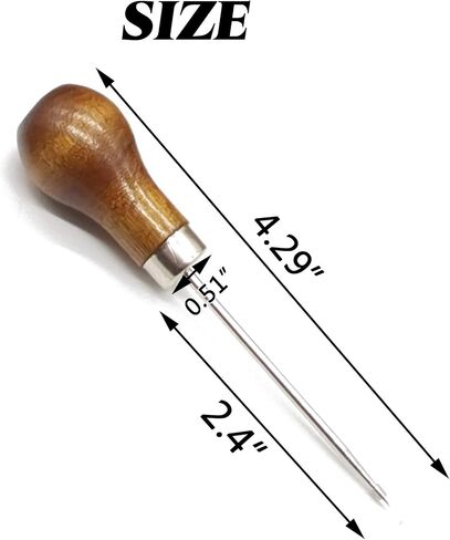 RONYOUNG 10PCS Wooden Handle Gourd Shape Scratch Awl Tool Pin Punching for Leather Pouch Hole DIY Handmade in Saudi Arabia