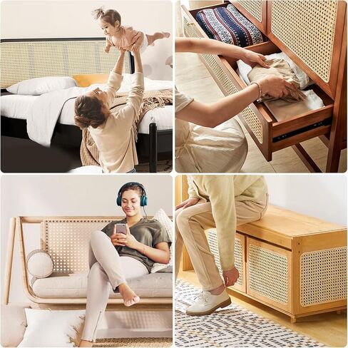 16" Width Cane Webbing, 3.3 Feet Cane Webbing Roll for Caning Project, Rattan Webbing, Caning Material for Chairs, Cabinet, Dresser, Furniture in Kuwait