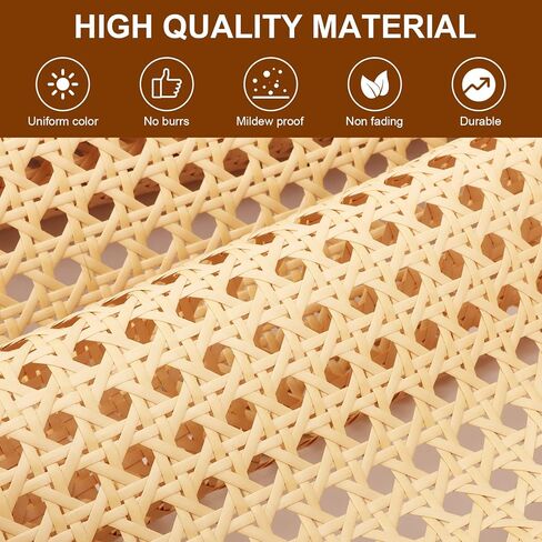 16" Width Cane Webbing, 3.3 Feet Cane Webbing Roll for Caning Project, Rattan Webbing, Caning Material for Chairs, Cabinet, Dresser, Furniture in Kuwait