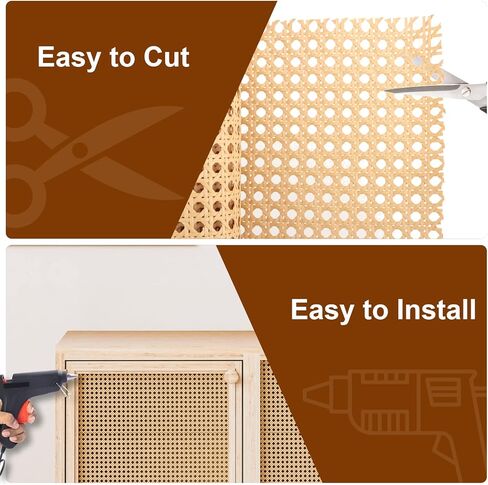 16" Width Cane Webbing, 3.3 Feet Cane Webbing Roll for Caning Project, Rattan Webbing, Caning Material for Chairs, Cabinet, Dresser, Furniture in Kuwait