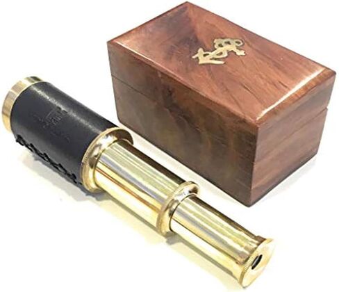 6" Handheld Brass Telescope Pirate Navigation with Rosewood Box Beautiful Handcrafted Nautical Gift in Saudi Arabia