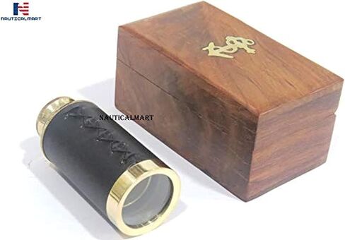 6" Handheld Brass Telescope Pirate Navigation with Rosewood Box Beautiful Handcrafted Nautical Gift in Saudi Arabia