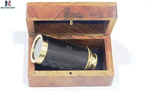 6" Handheld Brass Telescope Pirate Navigation with Rosewood Box Beautiful Handcrafted Nautical Gift in Saudi Arabia