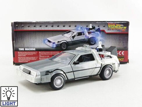 Jada 1:24 Diecast Back to The Future 2 Time Machine with Lights,Silver in Saudi Arabia