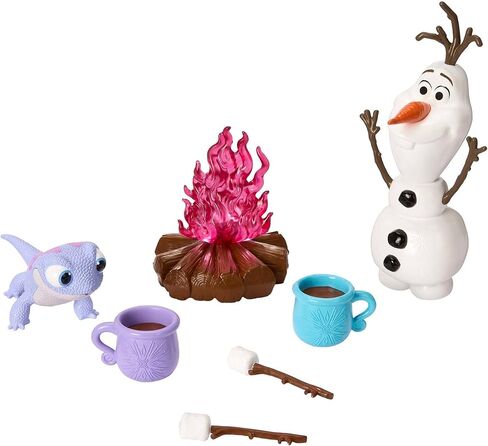Mattel Disney Frozen Toys, Olaf and Bruni Figures and 5 Campfire Accessories Inspired by Disney Frozen 2 Movie, Gifts for Kids in Saudi Arabia