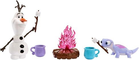 Mattel Disney Frozen Toys, Olaf and Bruni Figures and 5 Campfire Accessories Inspired by Disney Frozen 2 Movie, Gifts for Kids in Saudi Arabia